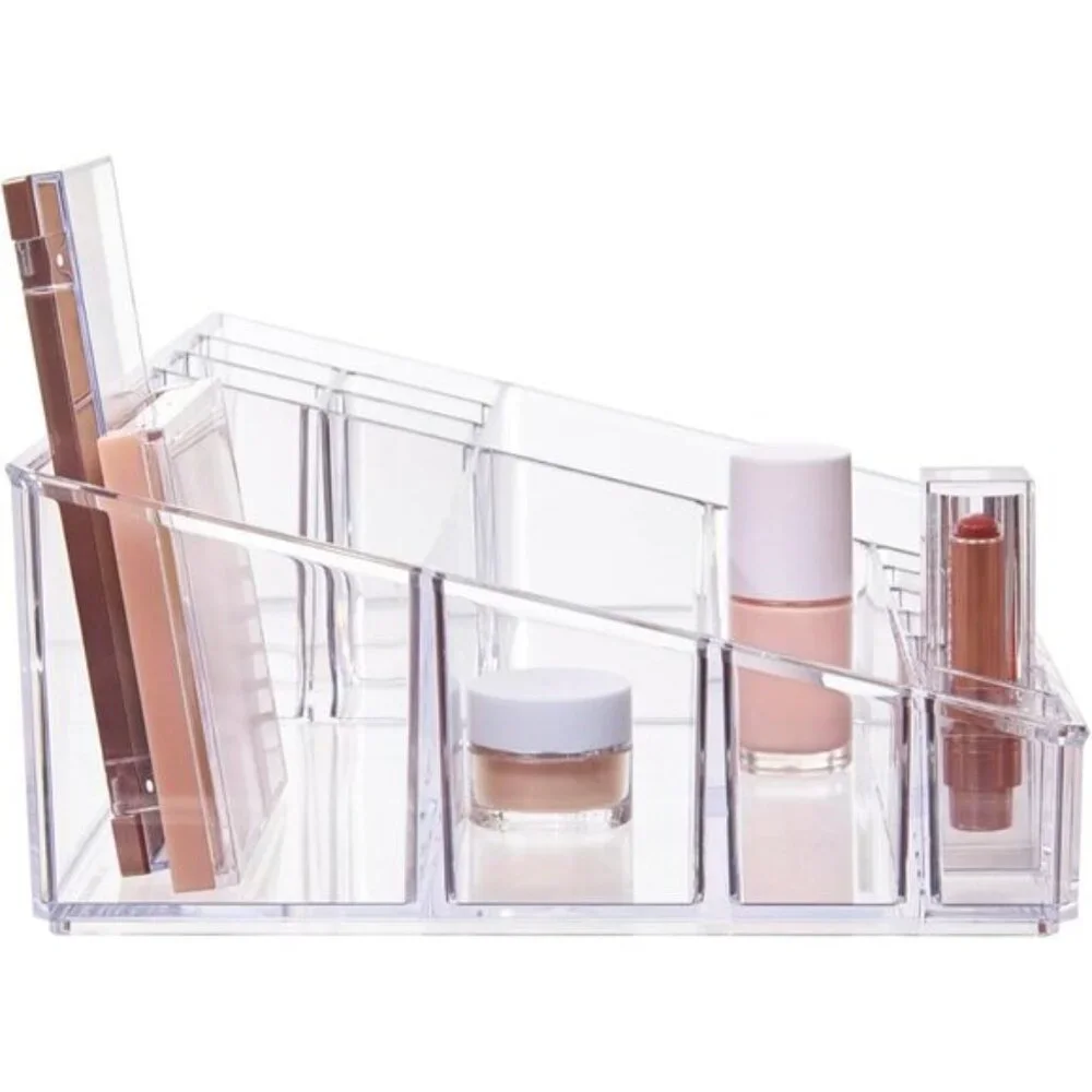 New Audrey Clear Makeup Organizer with 15 Compartments for Brushes & Palettes